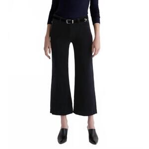 NEW AG JEANS saige wide leg crop pant in super black